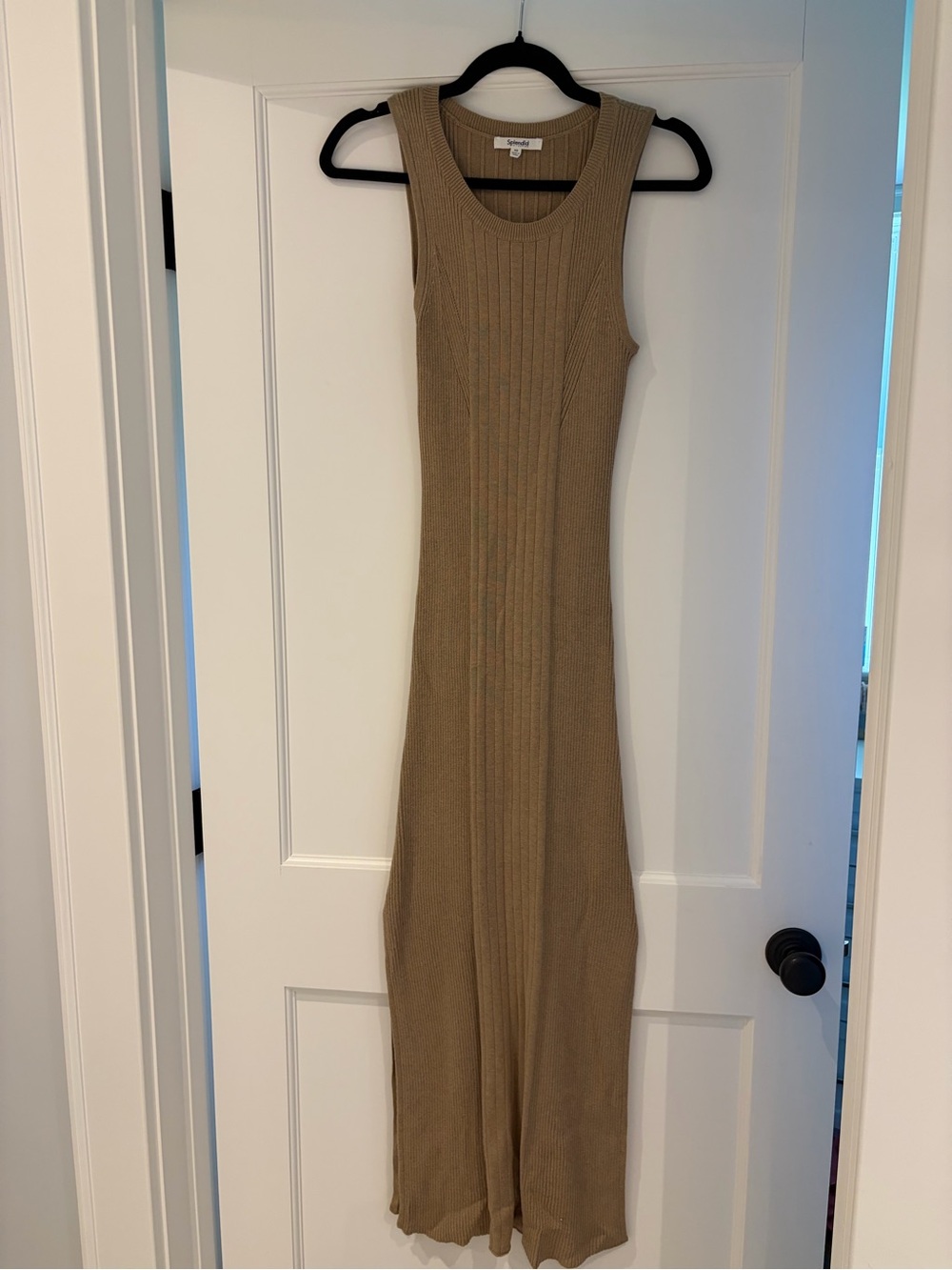 Splendid Ribbed Tank Maxi Dress in Camel